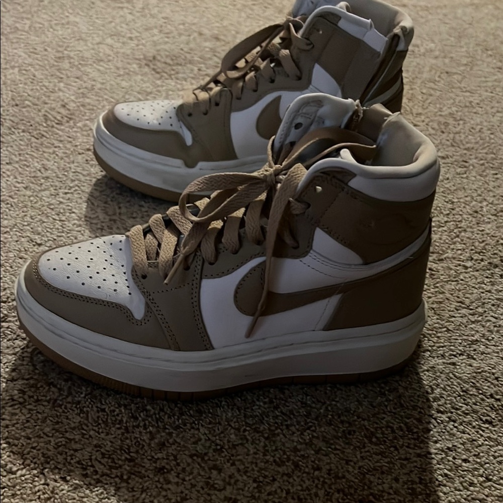 Nike High-Top Sneakers - White and Tan